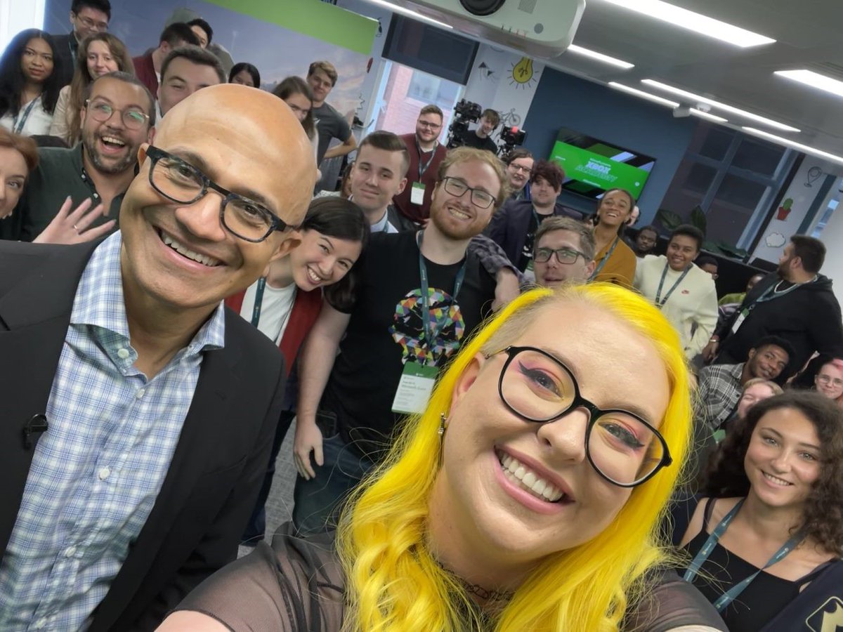 Inspiring to have <a href="/SatyaNadella/">Satya Nadella</a> connecting with the next generation of game creators at the #XboxAcademy event in London <a href="/XboxUK/">Xbox UK</a>  <a href="/itsCharleyytho/">Charleyy Hodson 🏳️‍🌈</a>