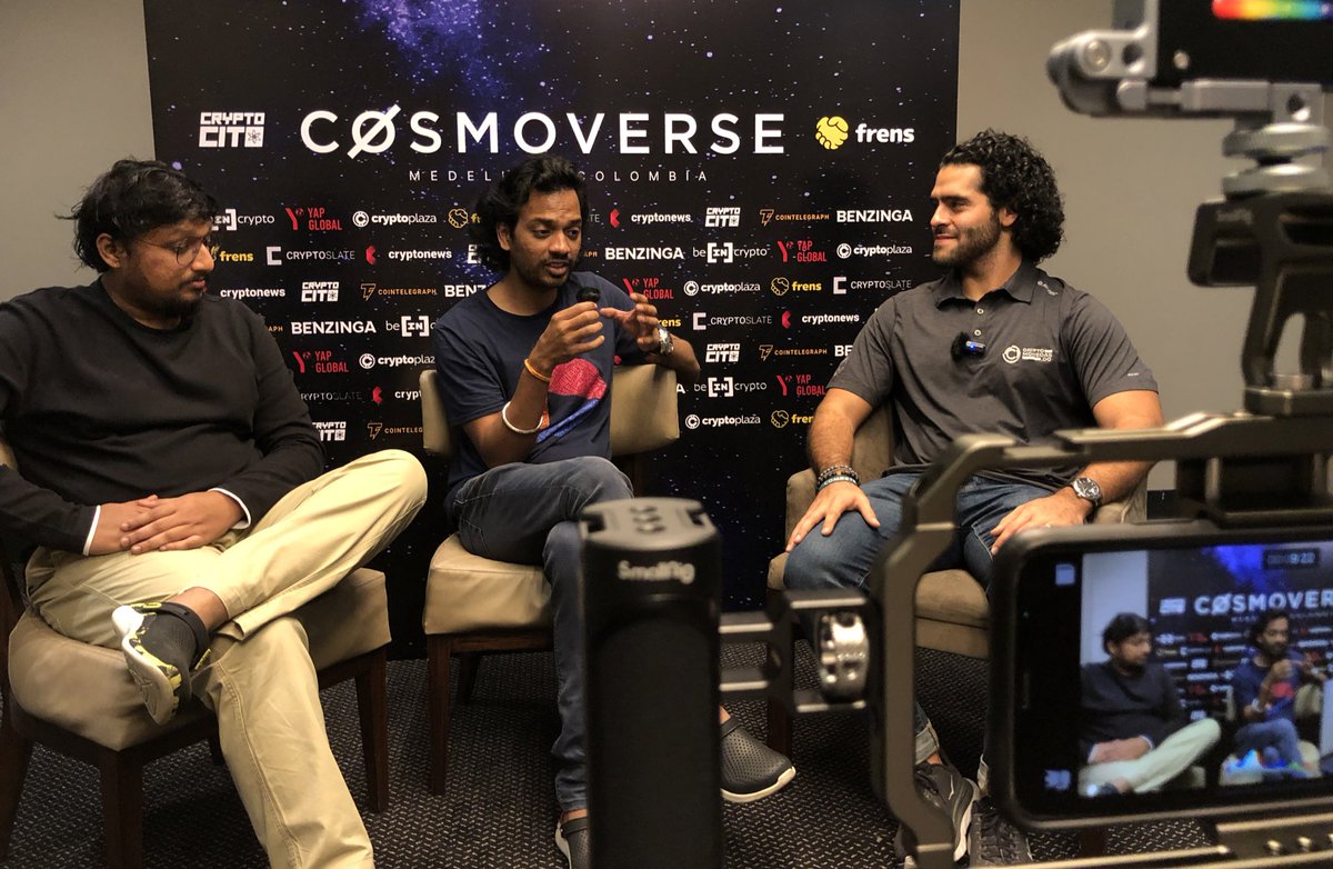 Hoy tuvimos una increíble conversación con nuestros amigos de @OmniFlixNetwork <a href="/svabhishek/">Sistla V Abhishek</a> y Dayakar.

Más que agradecidos de poder haber compartido con ellos durante estos días  en el #cosmoverse2022 ❤️

Pendientes de la entrevista en nuestro canal de YouTube.