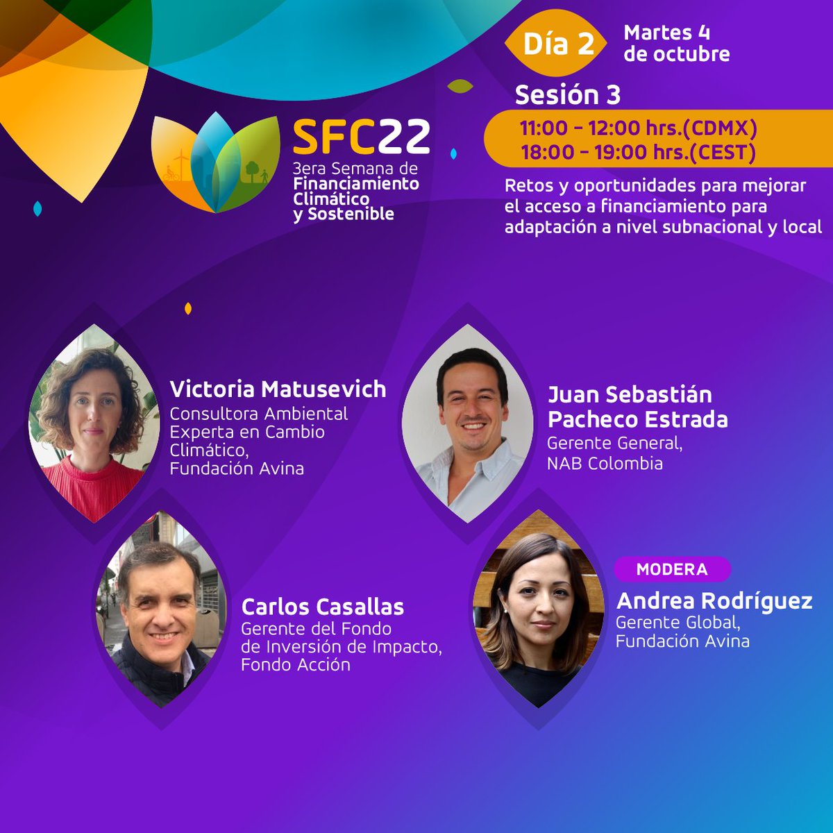 GrupoGFLAC's tweet photo. Posteriormente, conversaremos sobre los retos y oportunidades para mejorar el acceso a financiamiento para adaptación a nivel subnacional y local 🌱
 🔗 Consulta la agenda completa en
 https://t.co/ZWRnvMcIdy https://t.co/sqELHxxfWA