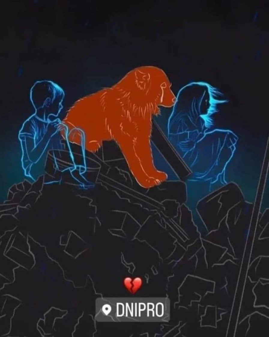 LxF77's tweet photo. Putin has so masterfully handled the optics on the war *he is directly running* now a shell shocked crying dog in Dnipro will become a symbol of his war of violent expansion. https://t.co/tiEuvWKZPV