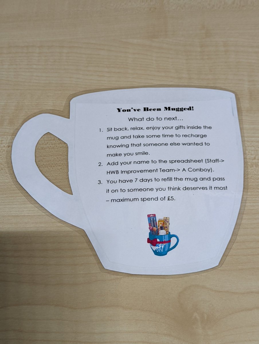 You've been mugged! Our staff wellbeing mug is officially out there, hopefully it'll put a big smile on one of our amazing staff member's faces tomorrow morning 😀