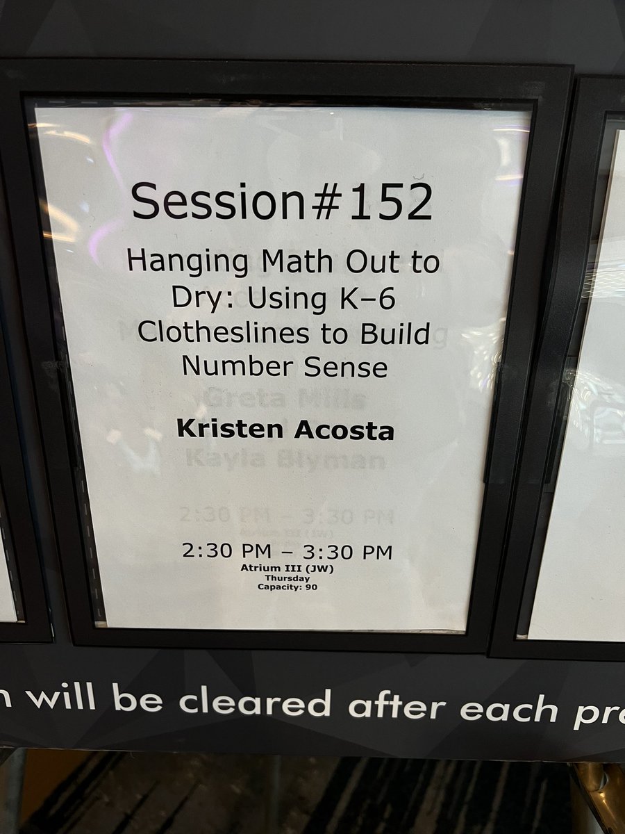 KristenMAcosta's tweet image. It’s clothesline time!!!  #clotheslinemath #NCTMLA2022