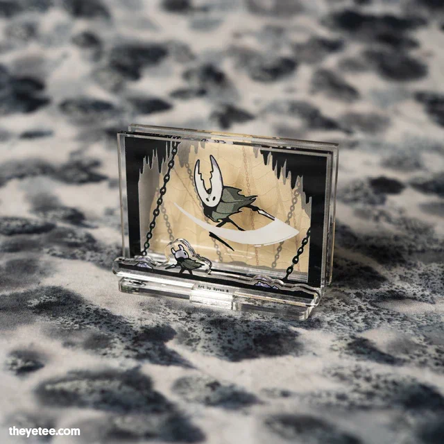 An endless battle wage on in the soil just beneath your feet... set the stage for combat with the new Hollow Knight standee, created in collaboration with , featuring a visceral design by , available now!  