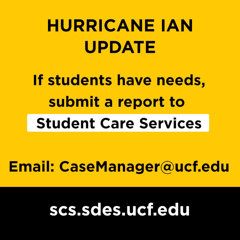 UCF's tweet photo. Need support? Submit a report 📝