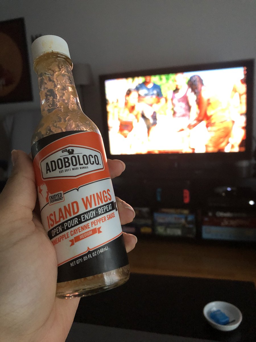 Malecasta's tweet photo. Appropriate: finishing @adoboloco’s #IslandWingsSauce while watching @survivorcbs. (#2 in the @Heatonist/@firstwefeast lineup but the first to be devoured whole). https://t.co/vz4vpnruFw