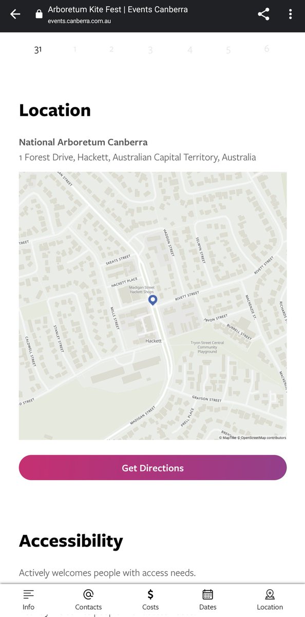 DavidEngravid's tweet photo. @EventsACT Hey guys, the Arboretum Kite Fest page shows the location on Hackett, perhaps you could fix that up so that Hackett is not swamped with people flying kites. https://t.co/Tu7A1kbH1c