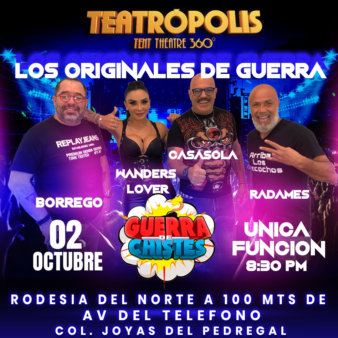 juanalfaroshow's tweet photo. Amigos de apodaca
Pues vamos a reirnos un rato con los originales de guerra de chistes  @radamesss25 @eltataazul @elborregonava 
@LaWanderslover en el @TEATROPOLIS360 https://t.co/hxEfmWJqn9