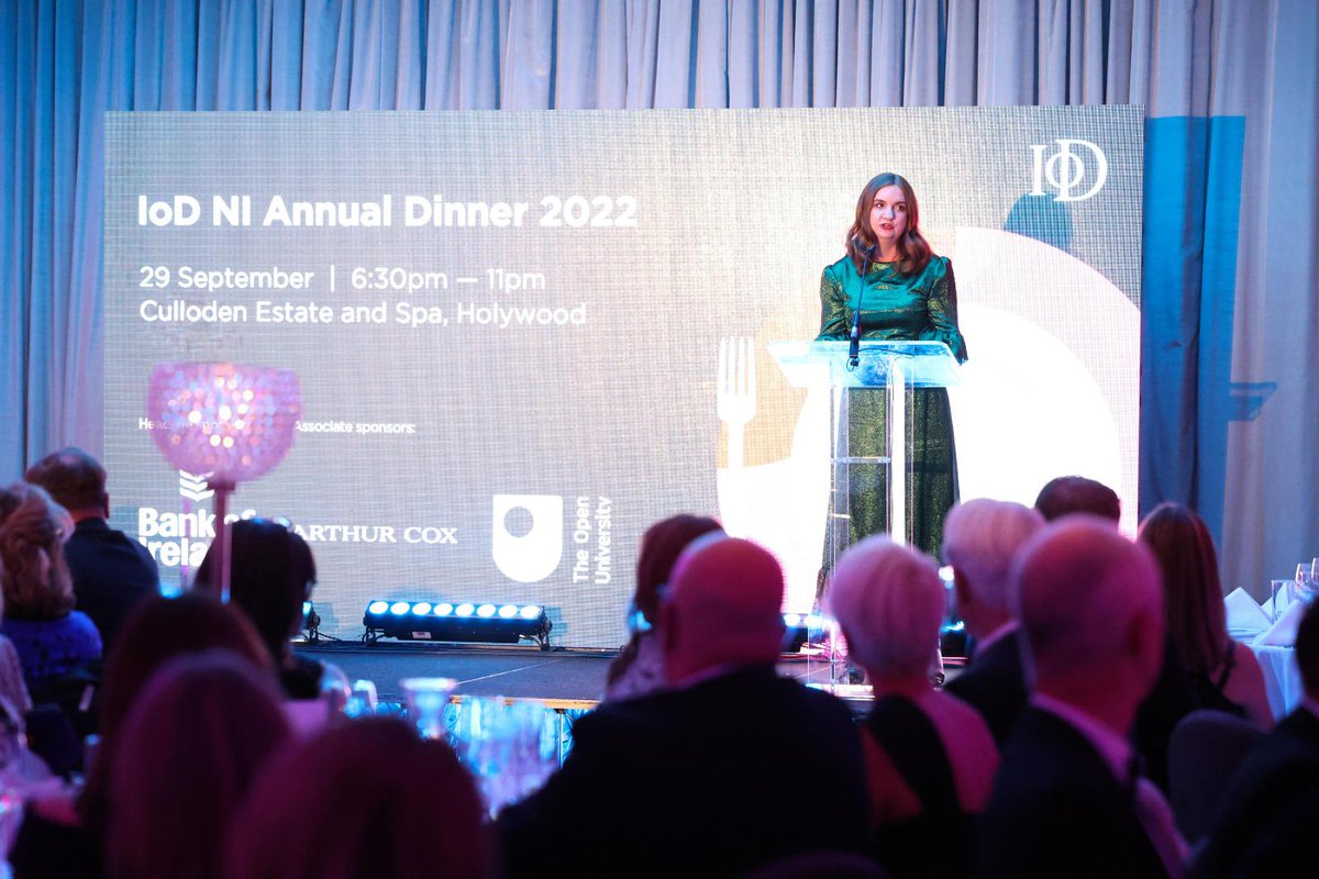 HeadNICS's tweet photo. I was privileged to address business leaders of today and tomorrow at the annual @IoDNI dinner. Now more than ever, buffeted by social and economic factors at a global scale, we have to find our voice, grab our place in the world and work together for a better future. https://t.co/OLLKOhocMh