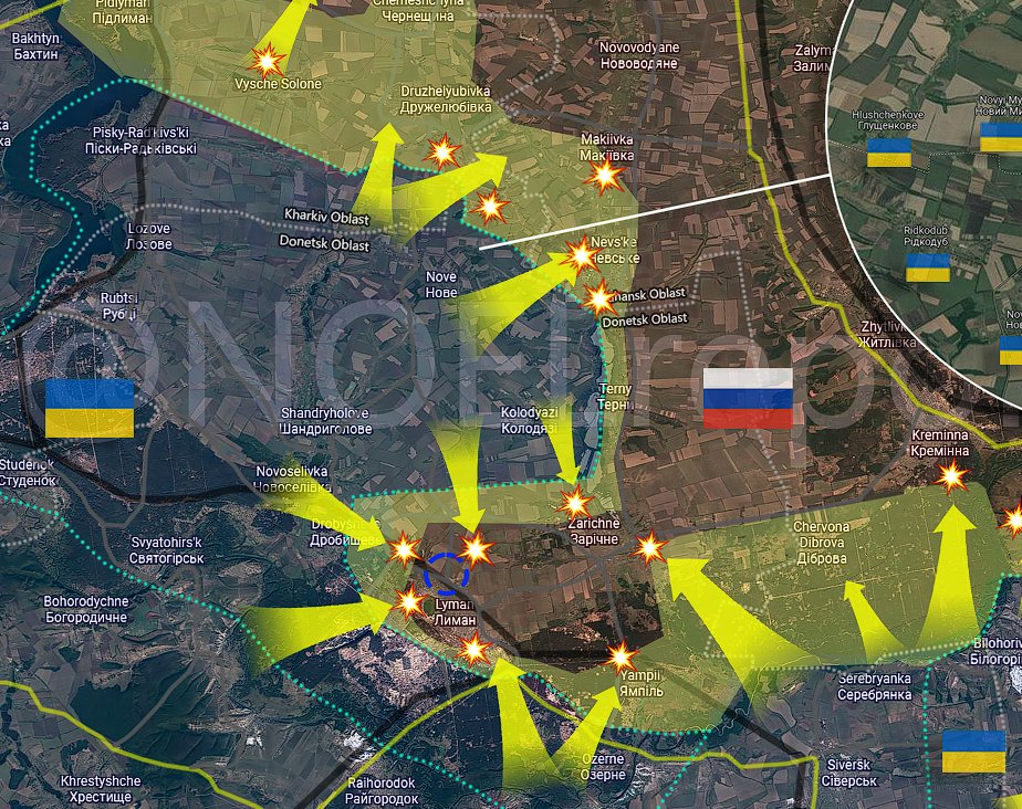 AFU has reportedly cut off remaining forces in Drobysheve outskirts when they broke trough Stavky road leading to Lyman. AFU already had presence pretty deep at Stavky junction as i reported yesterday.