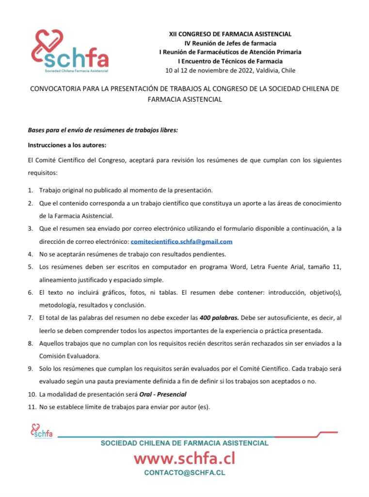 SCHFA's tweet photo. Visibiliza tu trabajo científico, buenas prácticas  y /o experiencias asistenciales desarrolladas presentándolas en modalidad presentación oral en el congreso de @SCHFA que se realizará en la universidad San Sebastián, sede Valdivia.

Participa!!! https://t.co/6PStvO3SpE