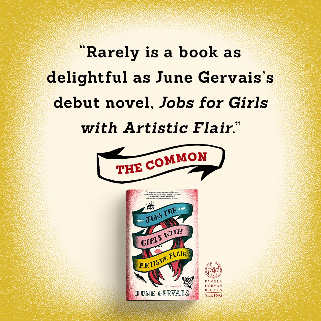 'Rarely is a book as delightful as June Gervais’s debut novel.' 😍 Check out the lovely review of @JuneGervais's JOBS FOR GIRLS WITH ARTISTIC FLAIR in @commonmag 👇 bit.ly/3y2UkMy