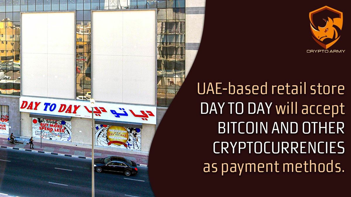 memeblock_io's tweet photo. Day to day store in Dubai is going to accept #bitcoin payment https://t.co/wxaNZRMVgL