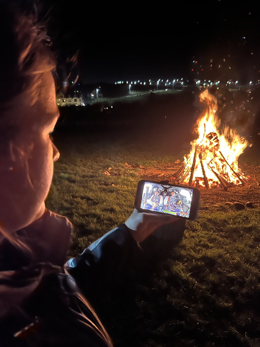 opreacris's tweet photo. Fans watching @OfficialWRC @RallyNewZealand from Europe be like: campfire moments for a long night 😅 time is relative anyway 😂 #WRCLive https://t.co/izLjA3IqxE