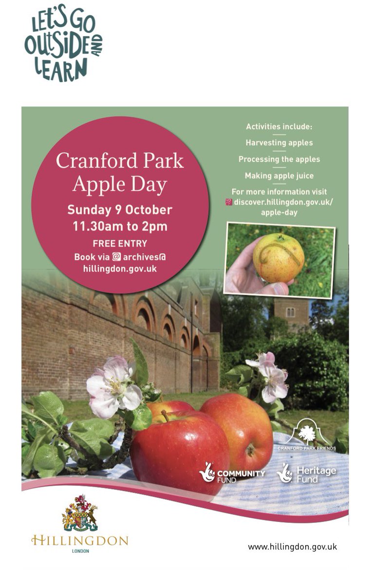 Cranford #apple #day join the celebration <a href="/RichmondTCV/">TCV West London</a> <a href="/hestonwestcp/">Heston West BigLocal</a> <a href="/HestonActionG/">Heston Action Group</a> <a href="/CranfordAction/">Umme</a> <a href="/CranfordPark/">CranfordParkFriends</a> <a href="/RiverCrane21/">River Crane Research Project</a> <a href="/LBofHounslow/">Hounslow Council</a> <a href="/S_O_Hounslow/">Sunshine of Hounslow</a> <a href="/hounslowrotary/">Hounslow Rotary Club</a>