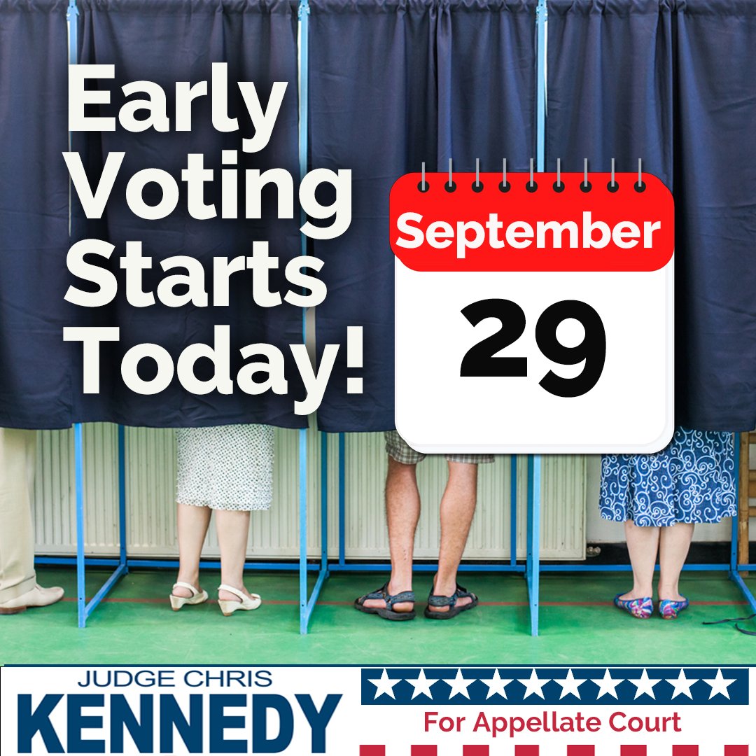 JudgeCKennedy's tweet photo. First day of early voting! 
https://t.co/wbRscSImmj https://t.co/ptJPg6PFHg