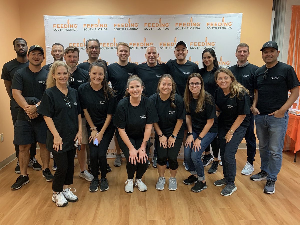 It’s @EndeavorImpact’s Walk the Walk day! 💙 We had a great time giving back to the South Florida community today with @FeedingSouthFL! 🤝 @Endeavor