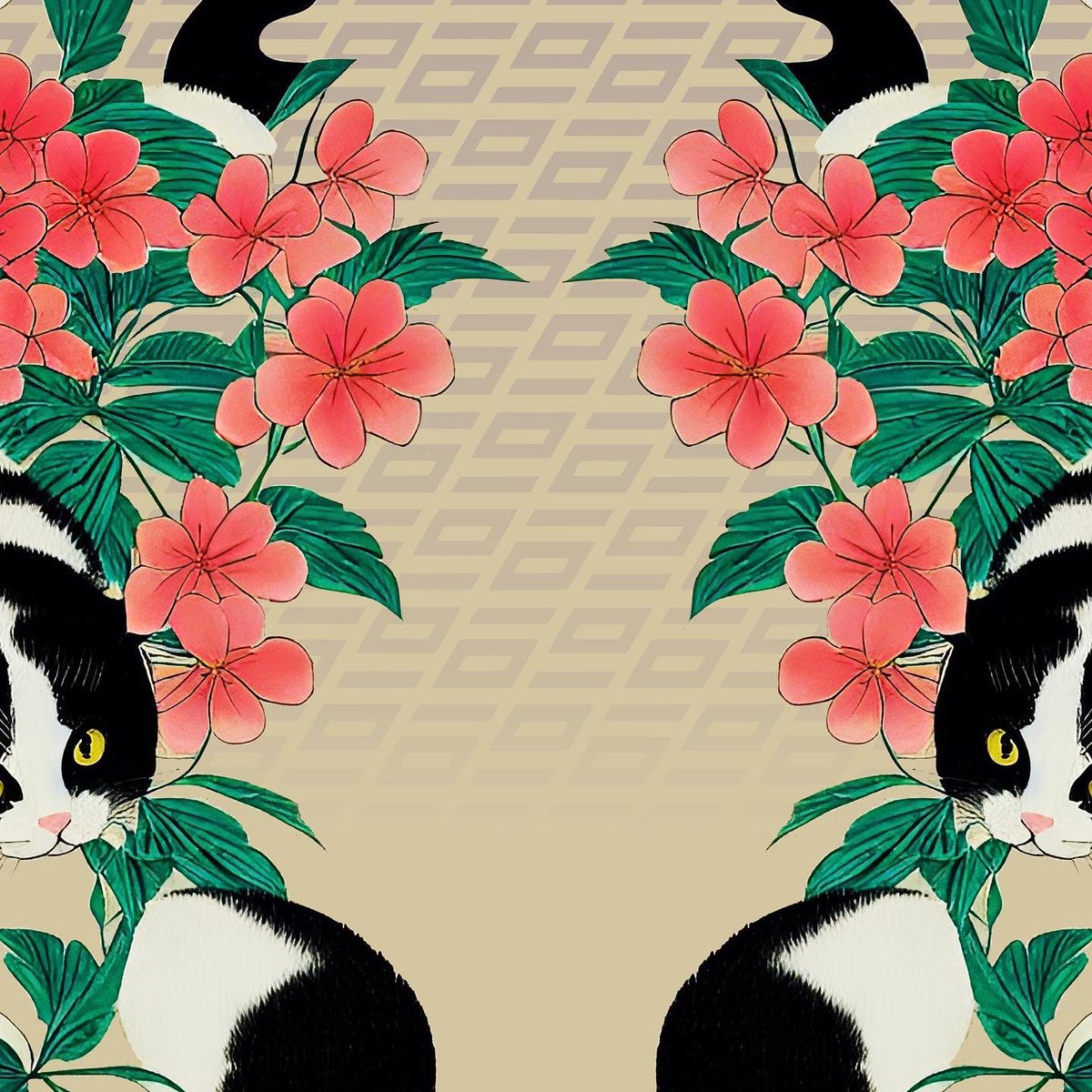 🐉7R.design 
🌸Estampando realizado digitalmente apoyándose de técnicas de AI inspirado en arte “Nihonga”  
movimiento artístico japonés en los 1880, hecho con las convenciones, las técnicas y los materiales de la pintura japonesa "tradicional"
#NFT #digitalfashion