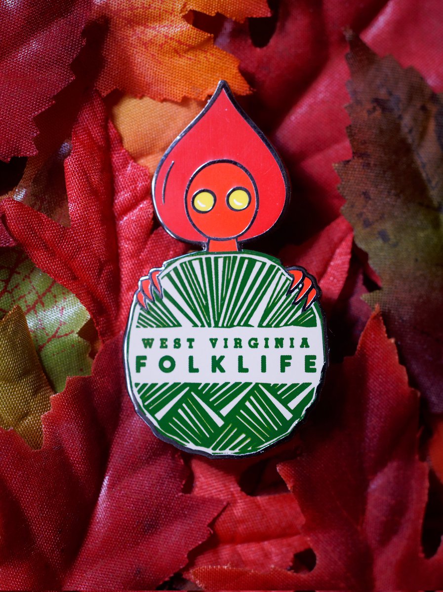 WVFolklife's tweet photo. Become a GEM (Give Every Month) member of the West Virginia Humanities Council @WVHumanities for only $5/month or more, and you'll receive your Flatwoods Monster Loves West Virginia Folklife special edition enamel pin designed by Morgantown artist Liz Pavlovic @keepcreepinon 👽 https://t.co/S3lNhcZrUK