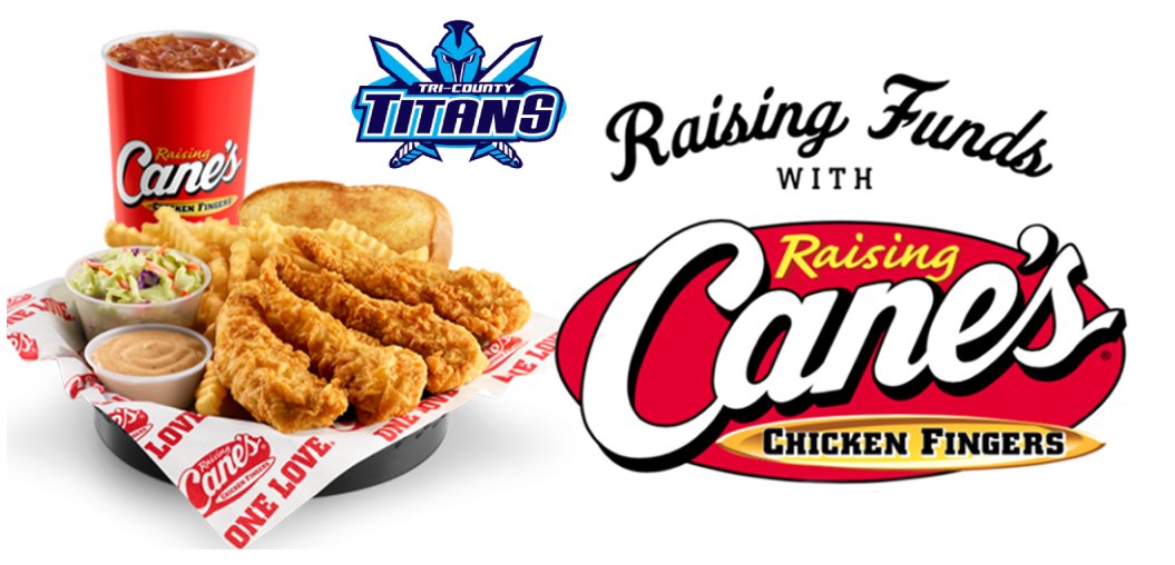TCTitans2000's tweet photo. Let's have dinner together!!   Join us at Raising Cane’s Chicken Fingers on Friday, September 30 from 4-9pm for dinner!  Mention you support the TC Titans and they will donate 15% of your total back to our organization! https://t.co/WM1qXCIMrj