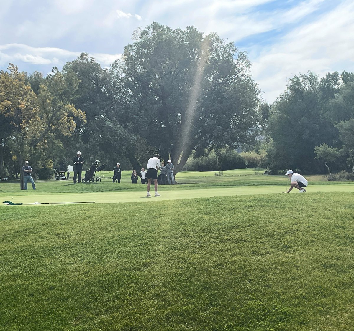 MontanaTechGolf's tweet photo. It was a great day to watch some Class AA State Golf in Helena… but thanks to a pretty wild rain and lightning storm, we’re just heading back out after a lengthy delay! 

Looking for some #FutureDiggers #TechGolf ⚒⛳️ https://t.co/KTck7ygiqE