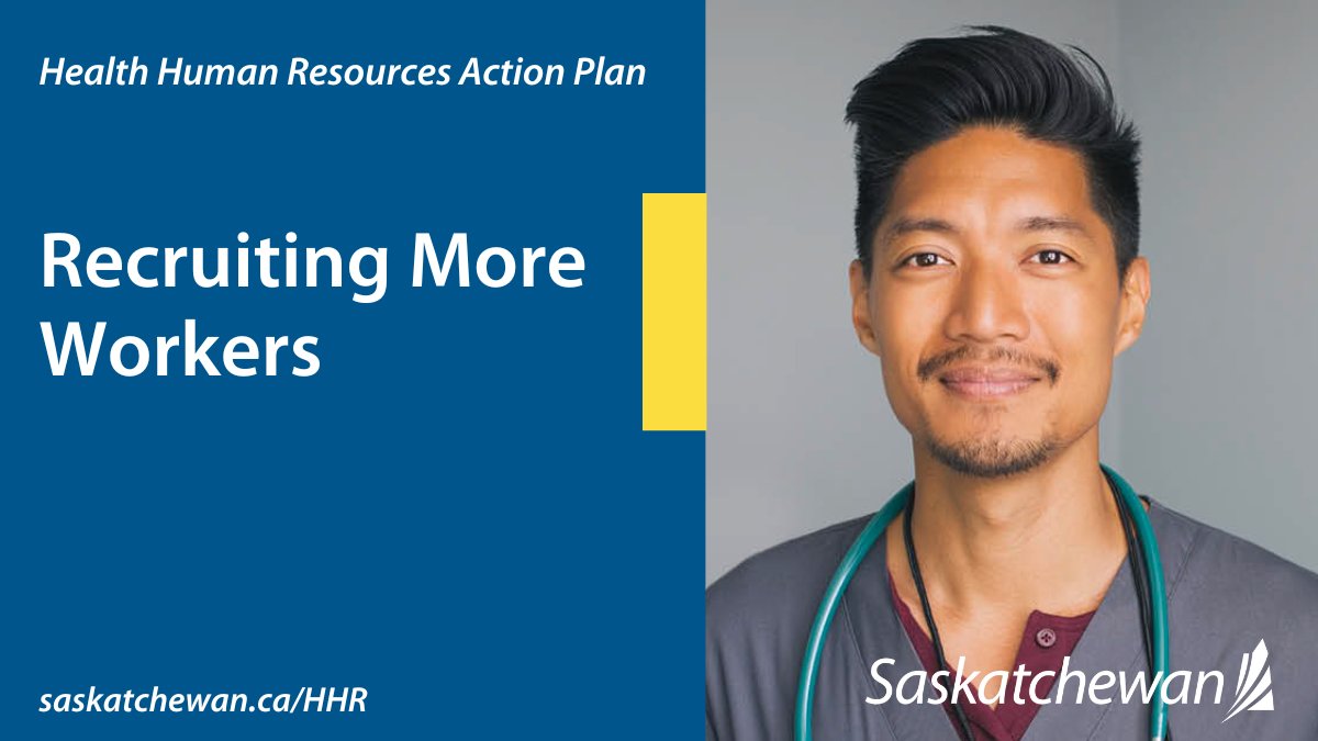 SKGov's tweet photo. Health Human Resources Action Plan: Recruiting 850 internationally educated healthcare workers into Saskatchewan. Find out more at https://t.co/dSNfUqupnS https://t.co/r8ak1uHutm