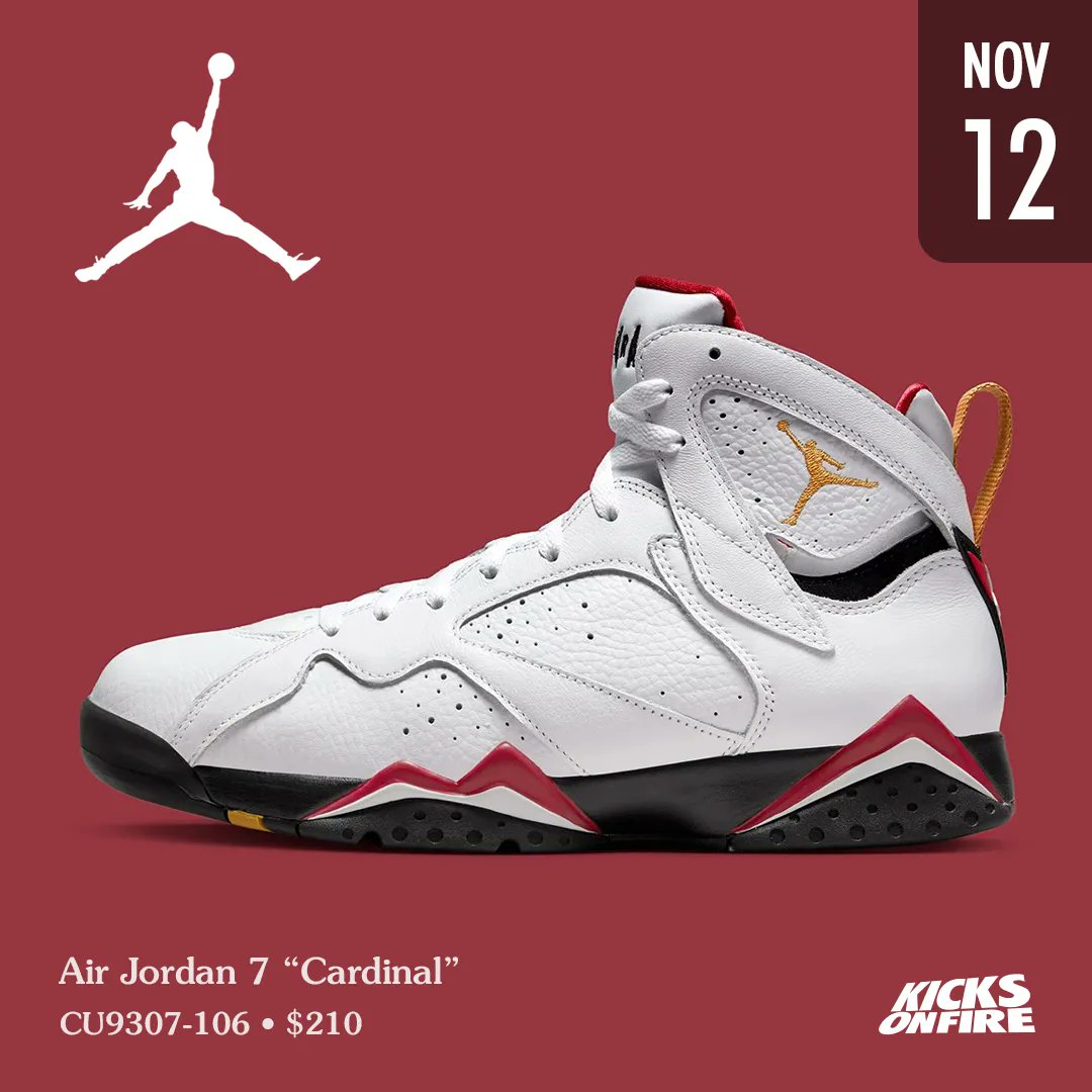 kicksonfire's tweet photo. Air Jordan 7 “Cardinal” ❤️ Need a pair ? https://t.co/HM5HKeiQG8