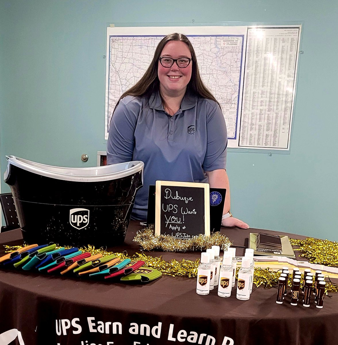 I had a blast representing UPS Dubuque at @DBQIowaWORKS today! @UPSjobs are filling up so apply now at UPSJobs.com/?SRC=Q1107 to be our next @UPSers #ShiftYourWorld #1HRTeam #WestWins @Iowa_UPSJobs @HrPlains @jagrant1020