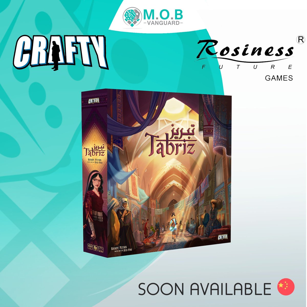 MOBVanguard1's tweet photo. We are thrilled to announce that Tabriz, the upcoming masterpiece by @craftygames will be published in China by Rosiness!
#mobvanguard #proudagent #licensing #boardgames #bgg #randyflynn #tabriz https://t.co/VgwuJN8bj1
