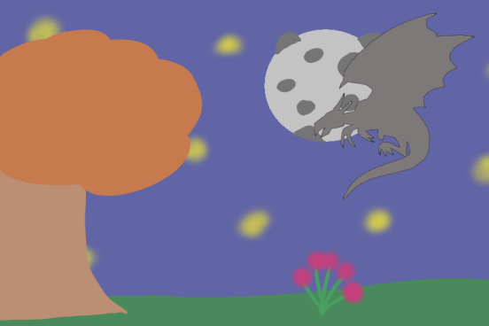 Room202021's tweet photo. This is my drawing for chapter chat which is to draw the Dragon silhouette in front of the moon.
By Ginny https://t.co/qv1zytTLht