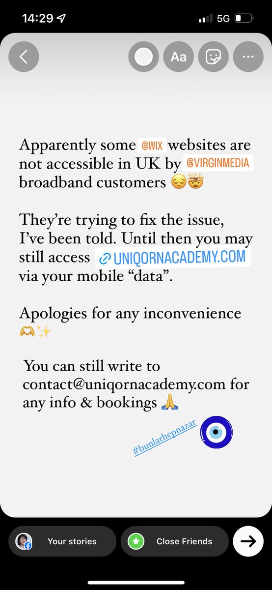 Dr Nese Ceren (@neseceren) on Twitter photo Until #wix & #virginmedia fix the issue, please fell free to email us contact@uniqornacademy.com for any info & bookings 🙏 Apologies for any inconvenience Until #wix & #virginmedia fix the issue, please fell free to email us contact@uniqornacademy.com for any info & bookings 🙏 Apologies for any inconvenience