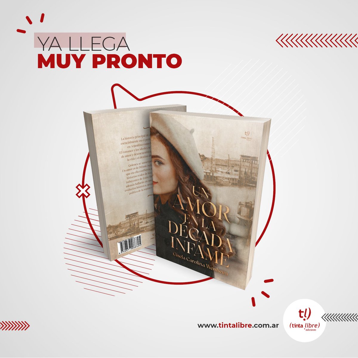 gisela_weisheim's tweet photo. YA LLEGA✨📙
Falta muy poquito para la publicación de mi primer libro.
Comparto con todos ustedes la tapa y contratapa de mi novela: UN AMOR EN LA DÉCADA INFAME.
En pocos días les estaré comentando acerca de las novedades.
#libro
#novela
#miprimerlibro
#miprimernvela https://t.co/skdNSTEWnM