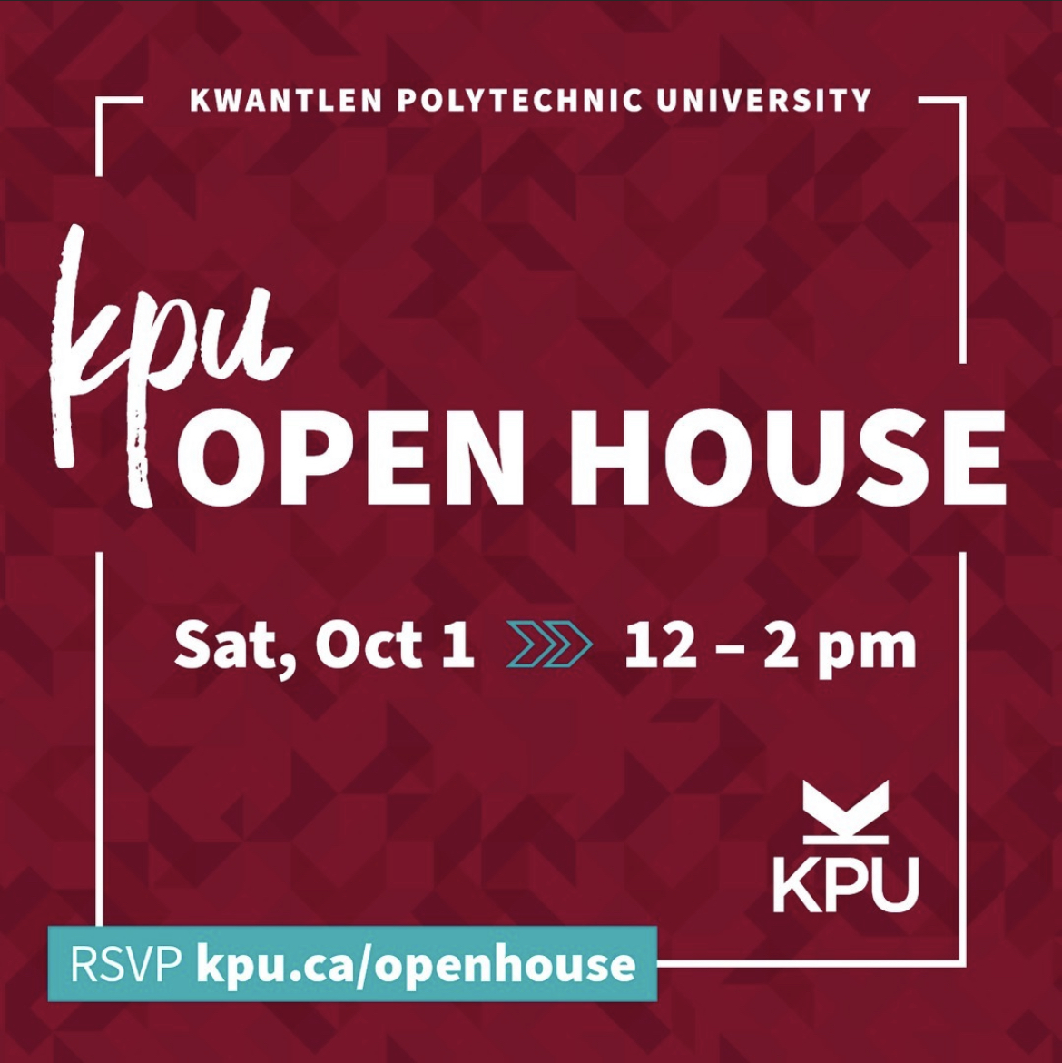 KPUorientation's tweet photo. Save the Date!: KPU is hosting its Open House this Saturday on October 1st. You’ll get to know our faculty, students, and staff as they share hands-on demos, engaging stories, and tips for getting the most out of your time at KPU. Available in-person and virtually. https://t.co/6PsShnKAdN