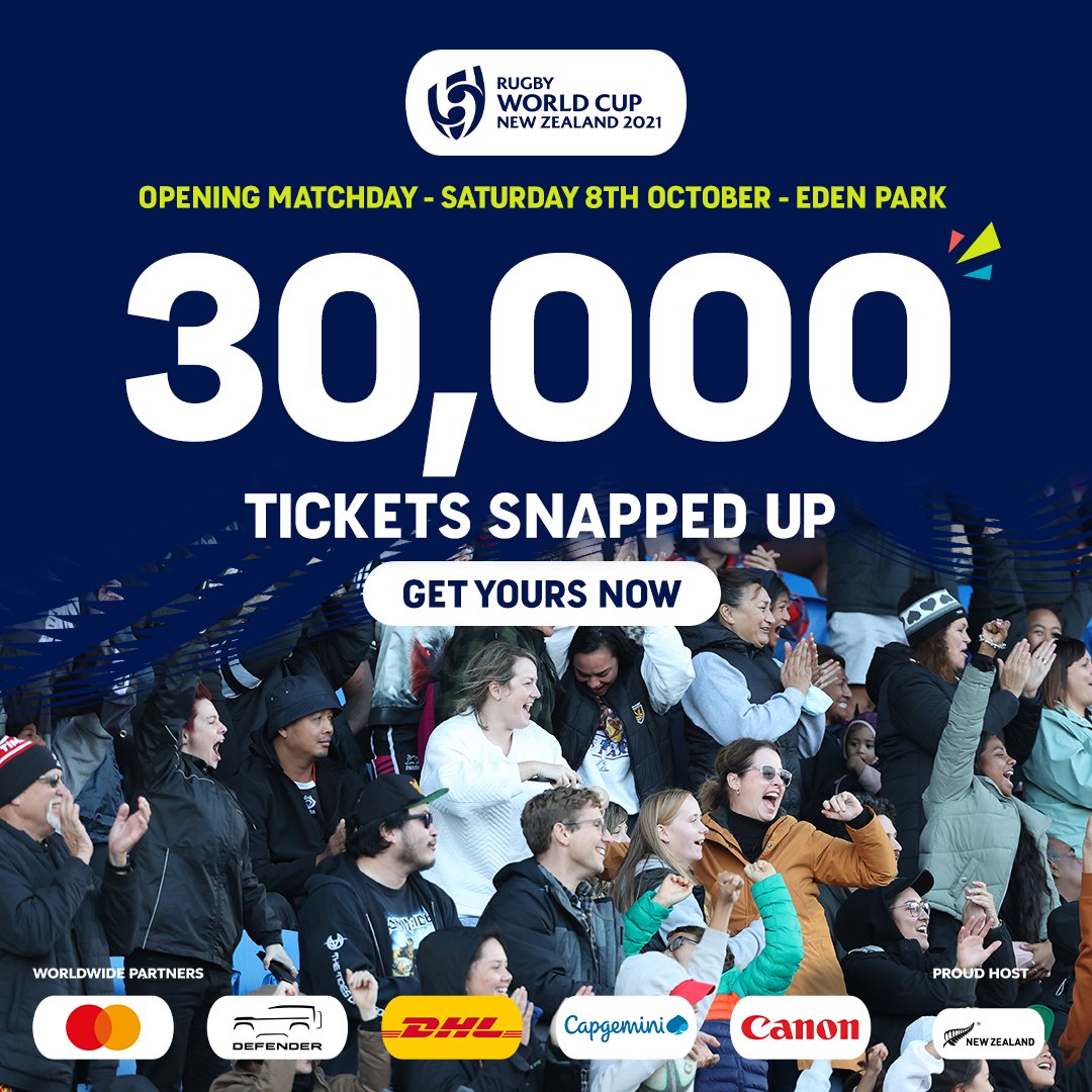 Come join the party at Eden Park!

History is set to be made at #RWC2021 with a world record attendance at a women’s Rugby World Cup match 🎟️

Find out more: bit.ly/3SFfHvi