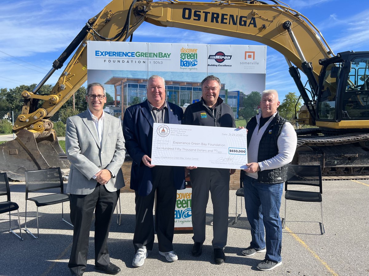 Construction is underway! Thanks for helping us celebrate <a href="/BrownWIExec/">Troy Streckenbach</a>. The support from Brown County and the Brown County Board of Supervisors is incredible. Thank you for sharing our vision for a space that will be transformational for visitors, residents and future residents.