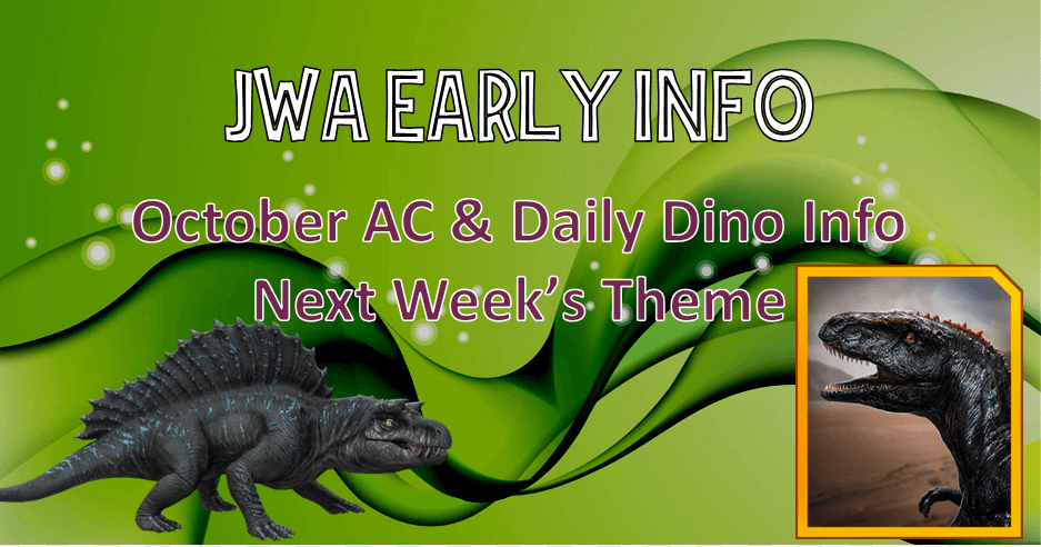 Explorers! We have early info on Next Month's AC and Daily Dino as well as next week's theme. Check it out! 

gamepress.gg/jurassicworlda…
