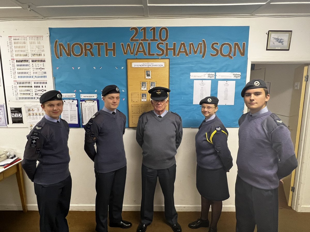 2110_atc's tweet photo. QUADRUPLE PROMOTION! 🚨
Well done to FS Webb and Sgt Lev for your promotions and welcome Cpl Candish and Cpl Yendell to the NCO Team :D #AirCadets #whatwedo #promotionpost
@nswingatc @CERegionRAFAC @ocnswing https://t.co/KcLxoZ2PmS