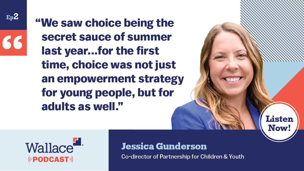 Tune in to episode 2 of the @Wallacefdn #summerlearning podcast series with partnership experts Sergio Garcia of @Bigthought in Dallas and Jessica Gunderson of @Partnr4childrn in California https://t.co/5U6YMOhJOL https://t.co/Kk12AQvhzw