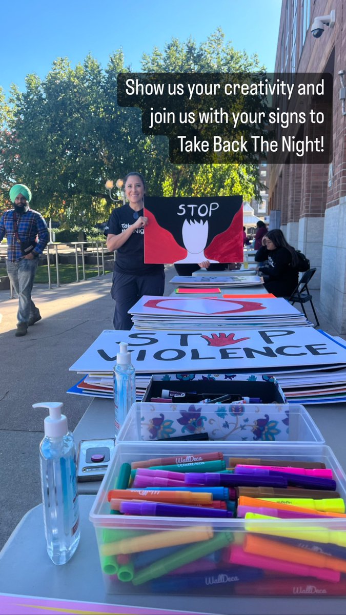 PCAWA1's tweet photo. Come check out our sign making station at Take Back The Night! Express what Take Back The Night means to you! https://t.co/CVgaKycVfa