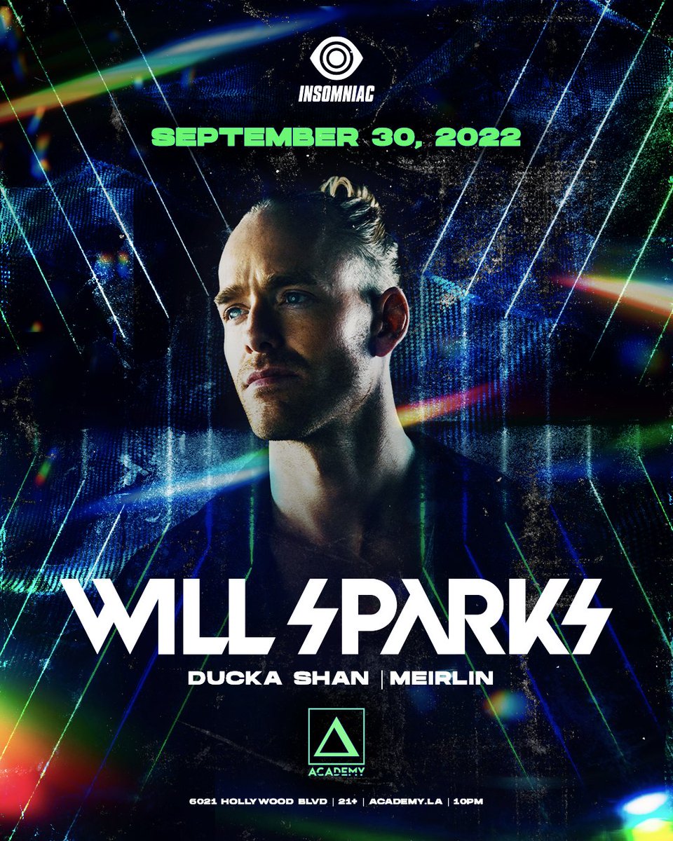 Another SOLD-OUD show at <a href="/academy__la/">Academy LA</a>  this Friday! 
Can't wait to share the stage with the legend <a href="/WillSparks/">Will Sparks</a> and my friend <a href="/meirlin_music/">Meirlin</a> 
Catch my set at 9:45pm - 12:30am
Will Sparks 12:30am - 2am
MEIRLIN 2am - 3am

#AcademyLA #willsparks #hollywoodnightlife