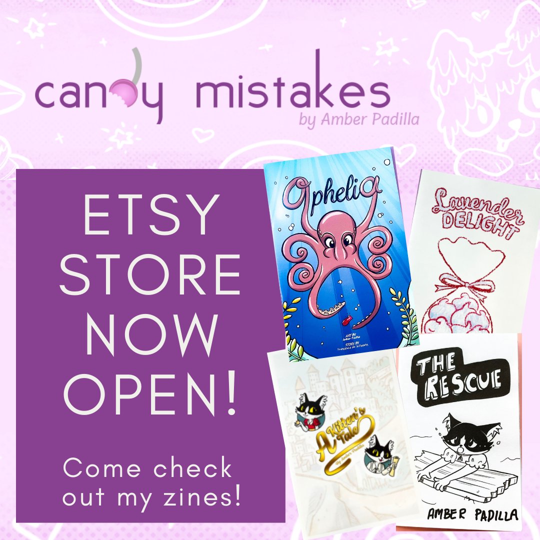 I've opened an Etsy store to sell some of
my past zines! Please check them out at etsy.com/shop/CandyMist…
#store #zines #cartoon #illustration #art
