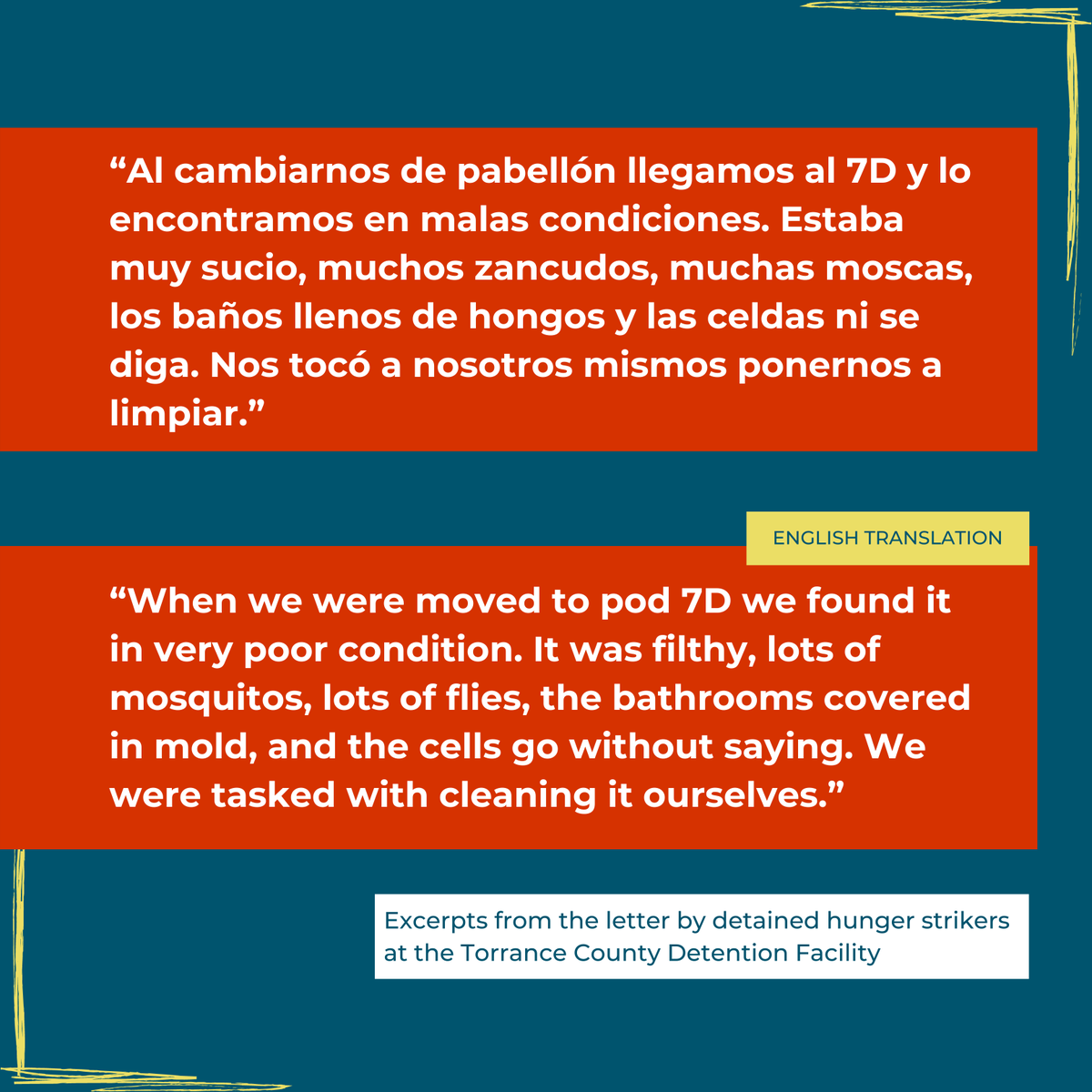 NMILC's tweet photo. The open letter was signed by over a dozen men at Torrance, and includes calls for ICE to stop violating their human rights and to cease the detention of immigrants and asylum seekers at Torrance. #ShutDownTorrance

Read Full Letter: https://t.co/s2oi40jiC7 https://t.co/ehFjr5ikzS