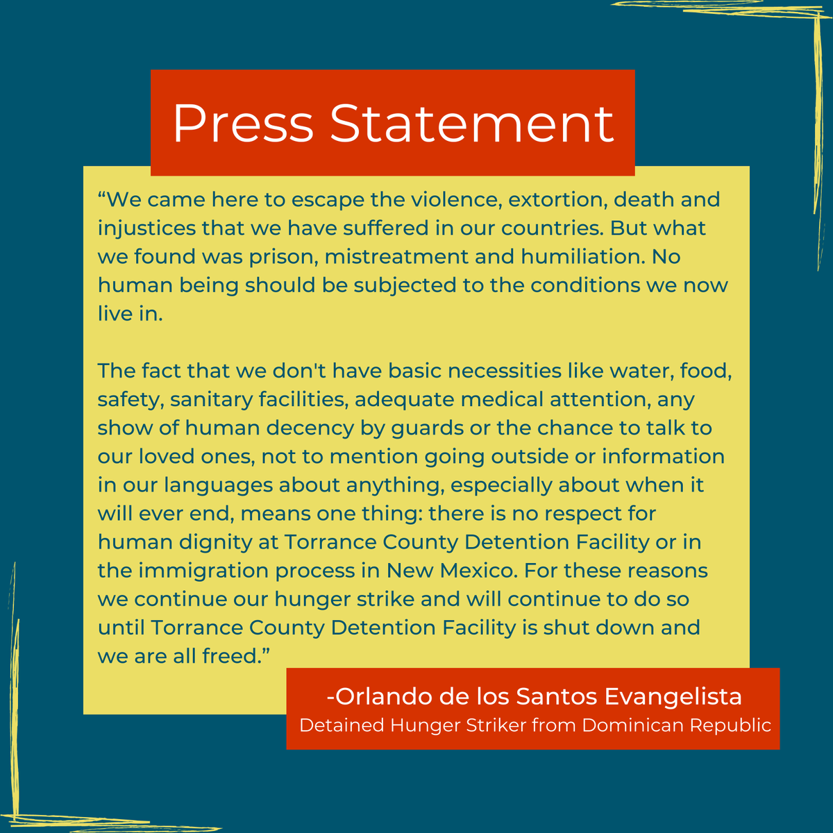 NMILC's tweet photo. The open letter was signed by over a dozen men at Torrance, and includes calls for ICE to stop violating their human rights and to cease the detention of immigrants and asylum seekers at Torrance. #ShutDownTorrance

Read Full Letter: https://t.co/s2oi40jiC7 https://t.co/ehFjr5ikzS