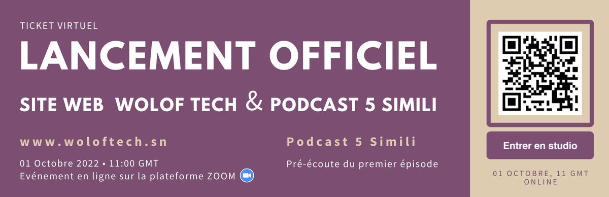 elibdiago's tweet photo. Salut les amis

Inscrivez-vous pour recevoir votre invitation et participer a l'enregistrement de l'episode du samedi.

Lancement officiel du site web woloftech et du podcast 5 simili 

Inscription : https://t.co/i4Lm70I6W0

#woloftech #kebetu #5simili https://t.co/bs5cj1Amqb