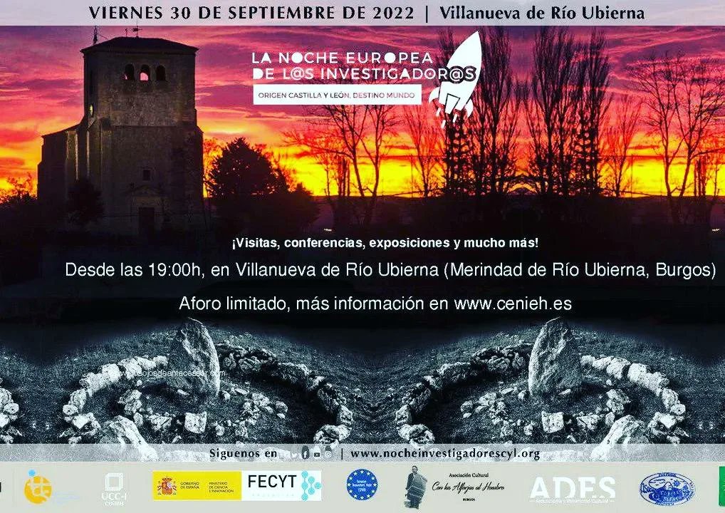 #NocheEuropeadelosInvestigadores en el mundo rural, en #villanuevaderioubierna 

Conferencias, exposición de fotografía de <a href="/ojosantecessor/">Los Ojos de Antecessor</a>, visita a la necrópolis de la polera, el centro arqueológico de Ubierna y la ermita de montes Claros
eventbrite.es/e/427081320727