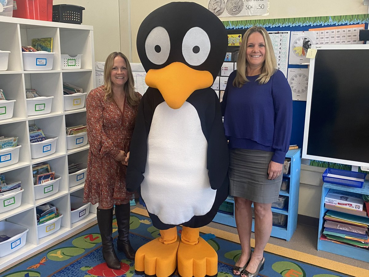 SAMRose525's tweet photo. Jiji the penguin 🐧 sighted today! Thank you @DeenAbigail from @STMath for coming to help us #stmathlaunchday @WilcoxsonSchool Principal Guerini and AP Weatherly joined the fun! M🧮 Thanks to our Math Coach Ms. Giordano for a great math day! @Strat_STEM_CTE @SPS_CT https://t.co/IrkKwuuQbg