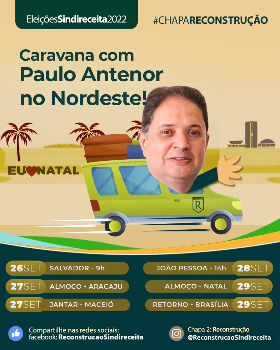 RSindireceita's tweet photo. ♥️ Depois de 5 dias no Coração do Nordeste, a “Caravana do P.A” acabou de deixar Natal, no RN.

 🌮 O time da Reconstrução se reuniu hoje num almoço com dezenas de Analistas- Tributários de Natal e, além do bate-papo sobre propostas, celebraram o sucesso de nossa caminhada. https://t.co/PjTxjVvXBG