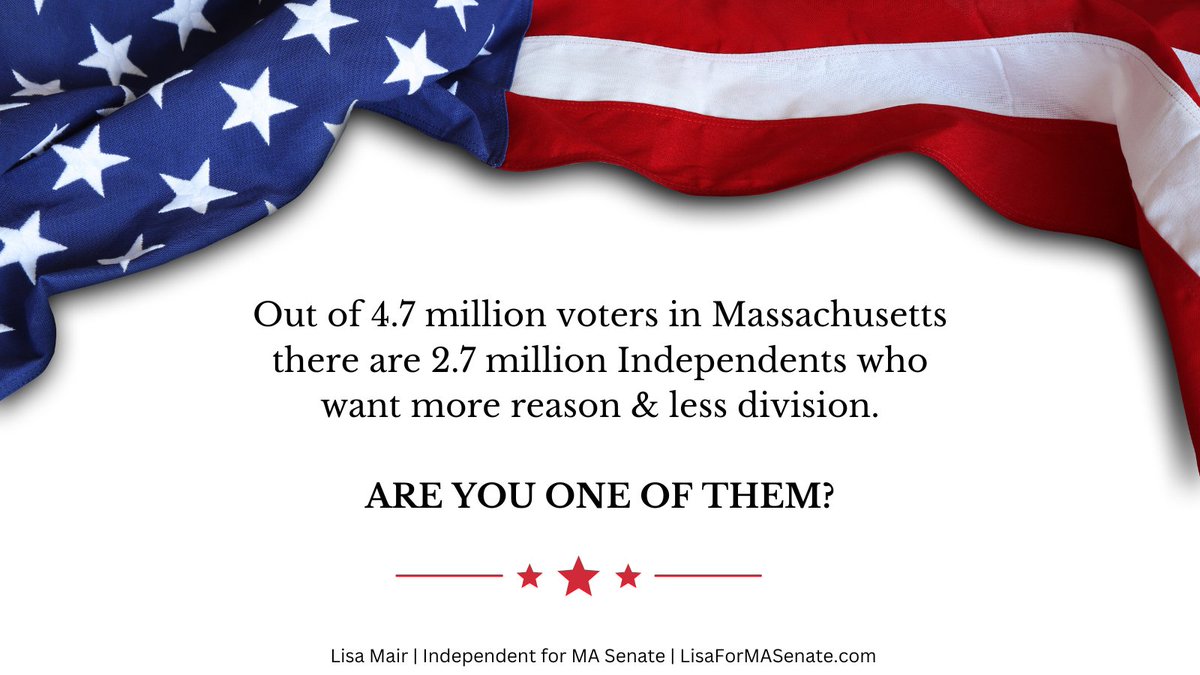 LisaMairForMA's tweet image. #mapoli #independent #depolarization