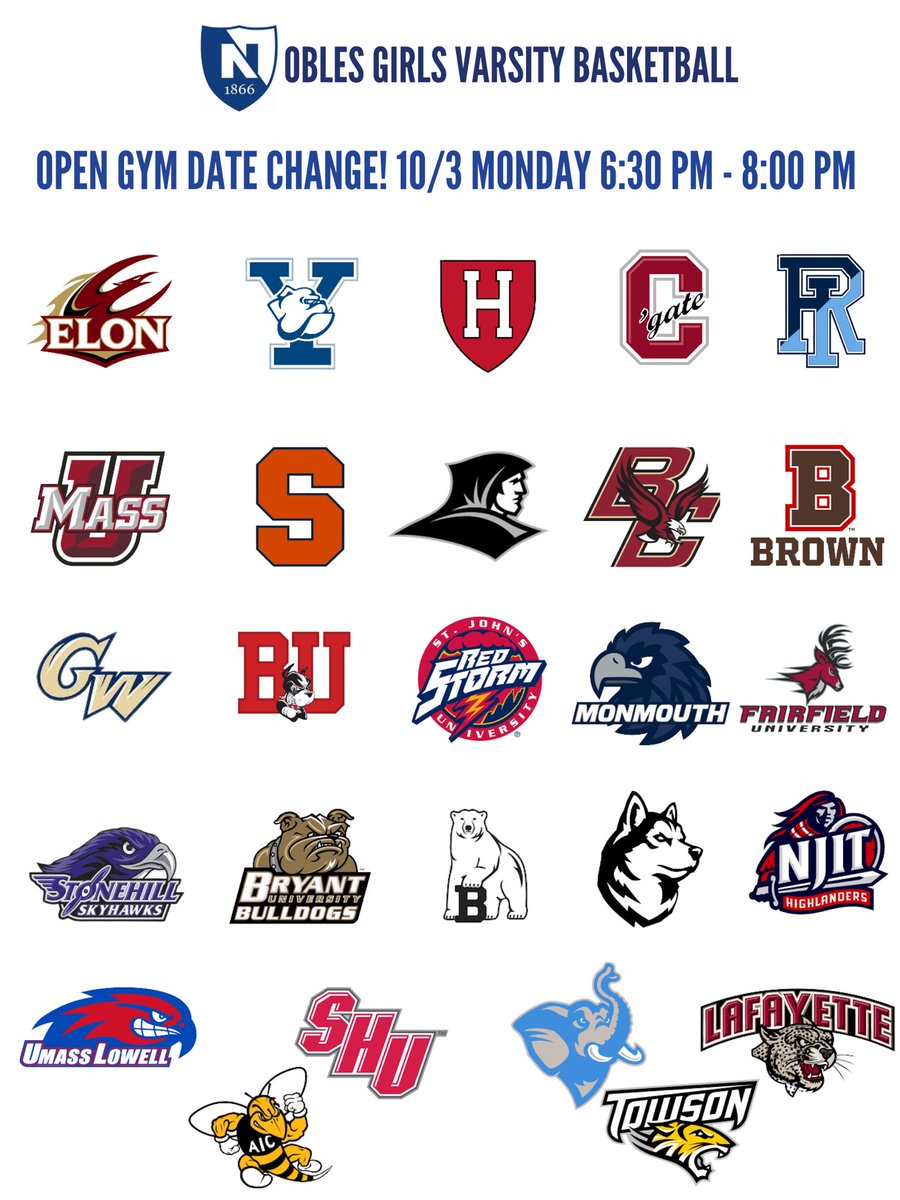 Our last open gym has been moved to 6:30 pm - 8:00 pm Monday 10/3. Please reach with any questions!