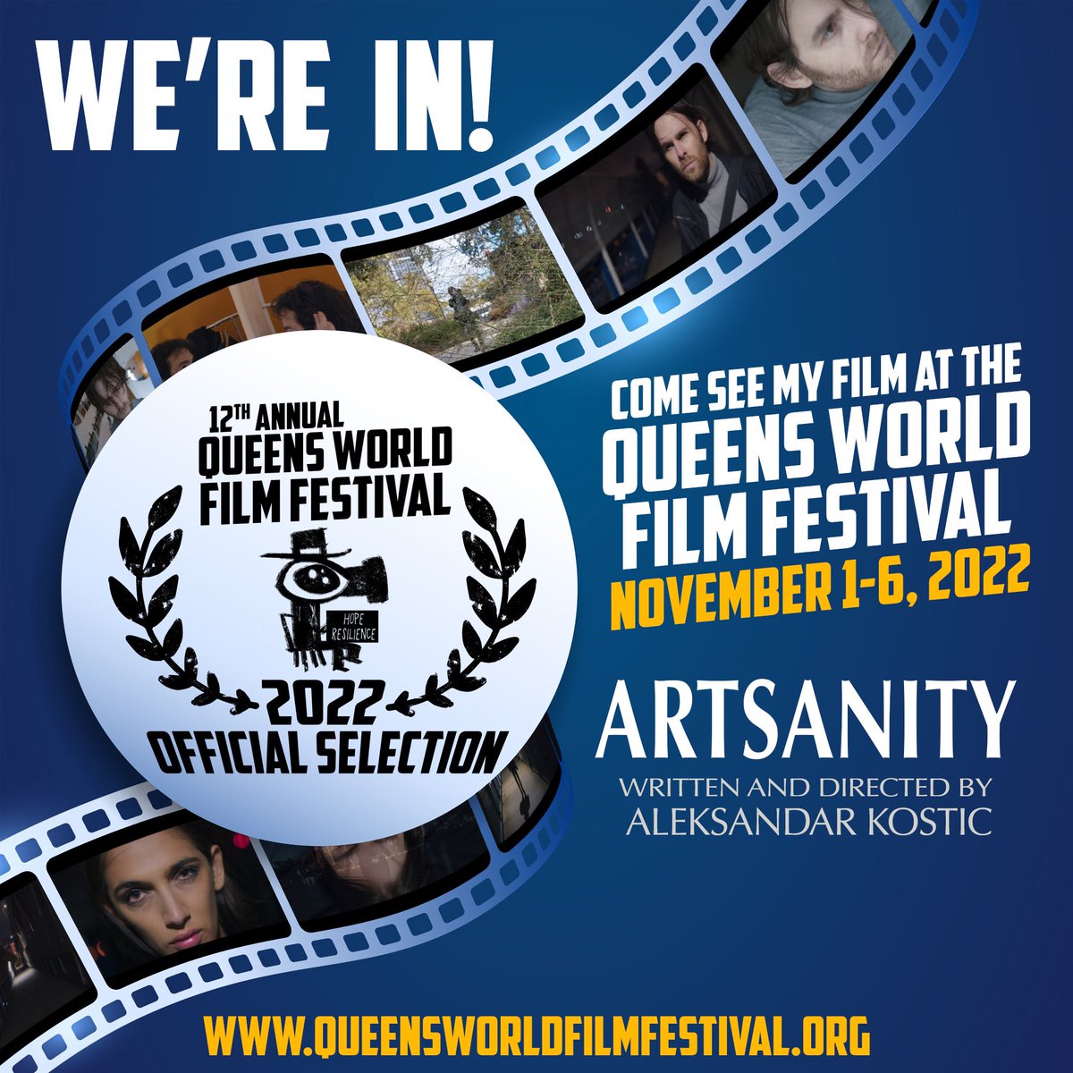 atAleksandarK's tweet photo. ARTSANITY will be screened on Sunday, NOV. 6th at 12.45pm at the MUSEUM OF THE MOVING IMAGES @MoMI. I’m thrilled to have screening again in an extraordinarily unique Sumner M. Redstone Theatre.

I hope you can save the day and come to see ARTSANITY. @QueensWorldFilm @KosticFilms https://t.co/oyssNVBNB8