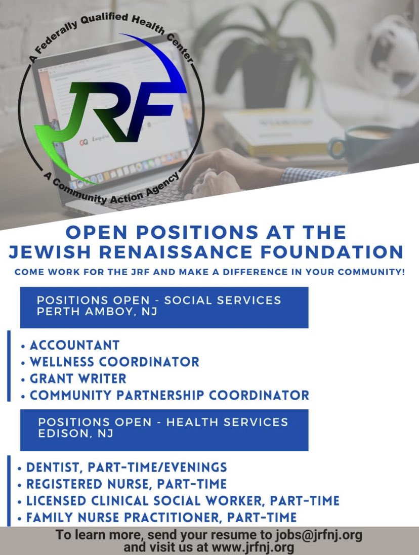 We`re hiring! Follow this link below to learn more about our employment opportunities. #hiringnow 

jrfnj.org/employment-tra…
